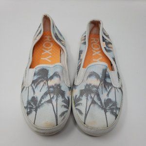 Roxy Malibu Womens Tropical Print Slip On Cushioned Flats Size 8.5